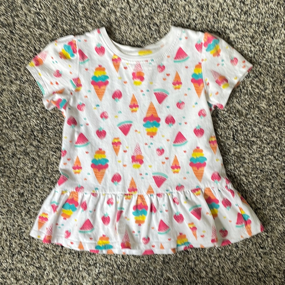 Koala Kids Summer Print Girls Ruffle Tee